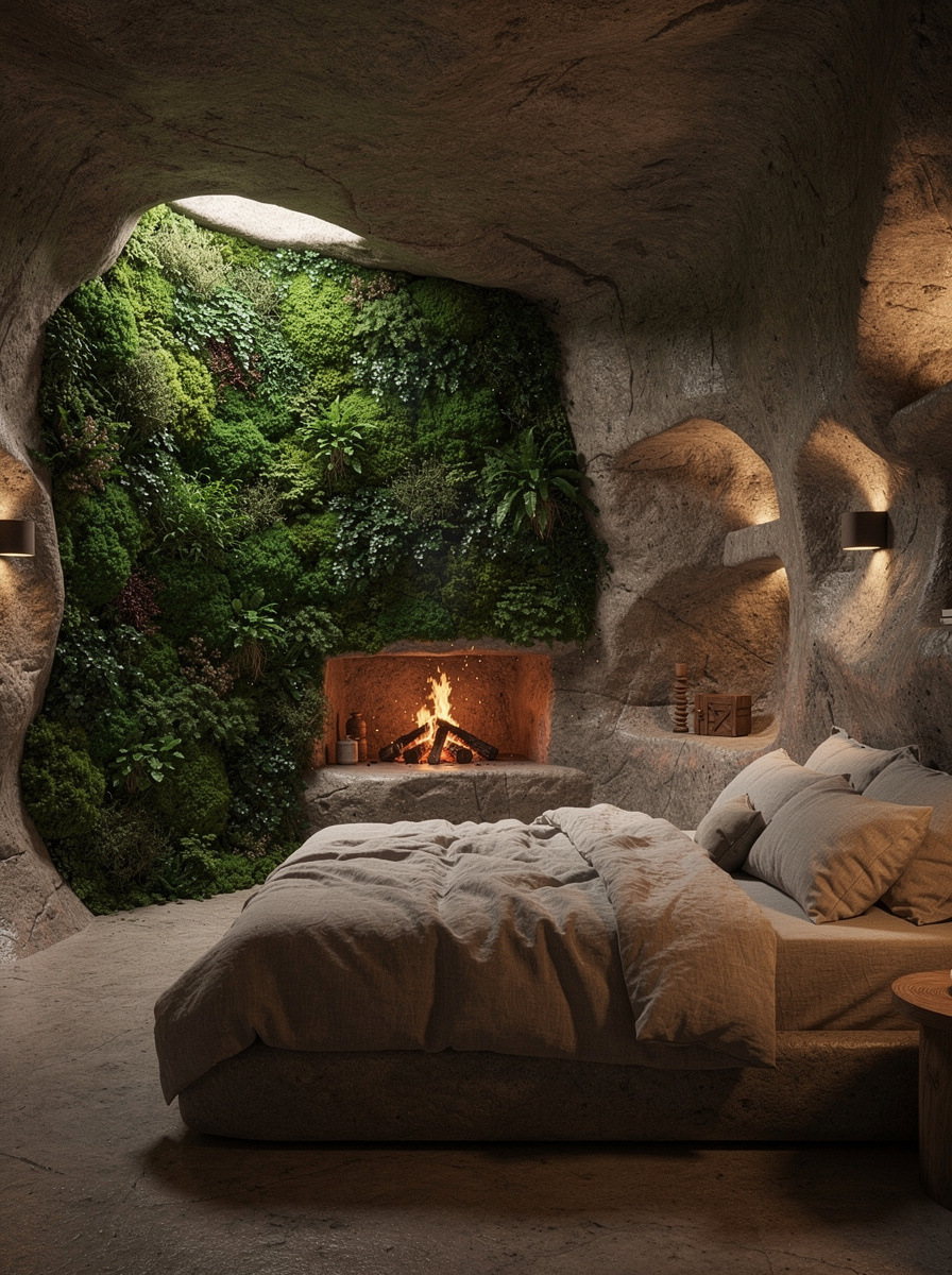 Suite Piedra, muro calizo y fuego bajo